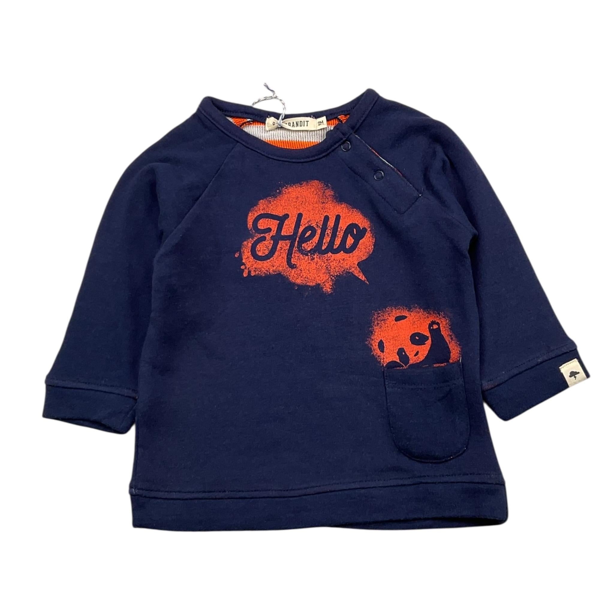 Billy bandit maglia girocollo tinta unita con stampa Blu per Neonato SHI0570 BLU Billy bandit 