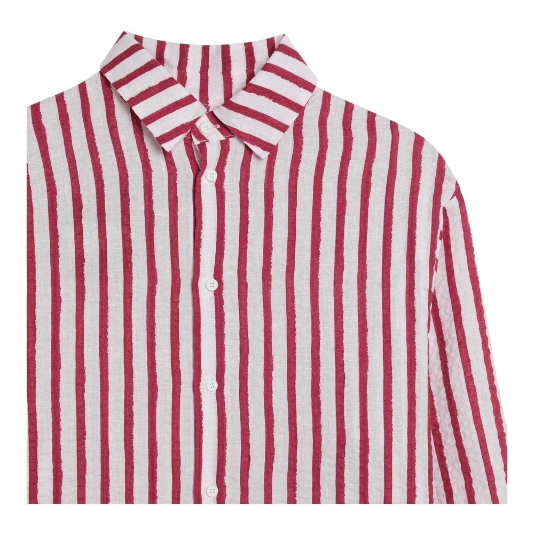 Dou Dou Camicia Tinta Unita con Fantasia A Righe per Bambina DW5P30X BIANCO DOU DOU 