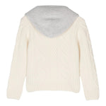 ELEVENTY maglia modello felpa tinta unita con cappuccio in contrasto Panna per Bambina EV9P70 PANNA ELEVENTY 