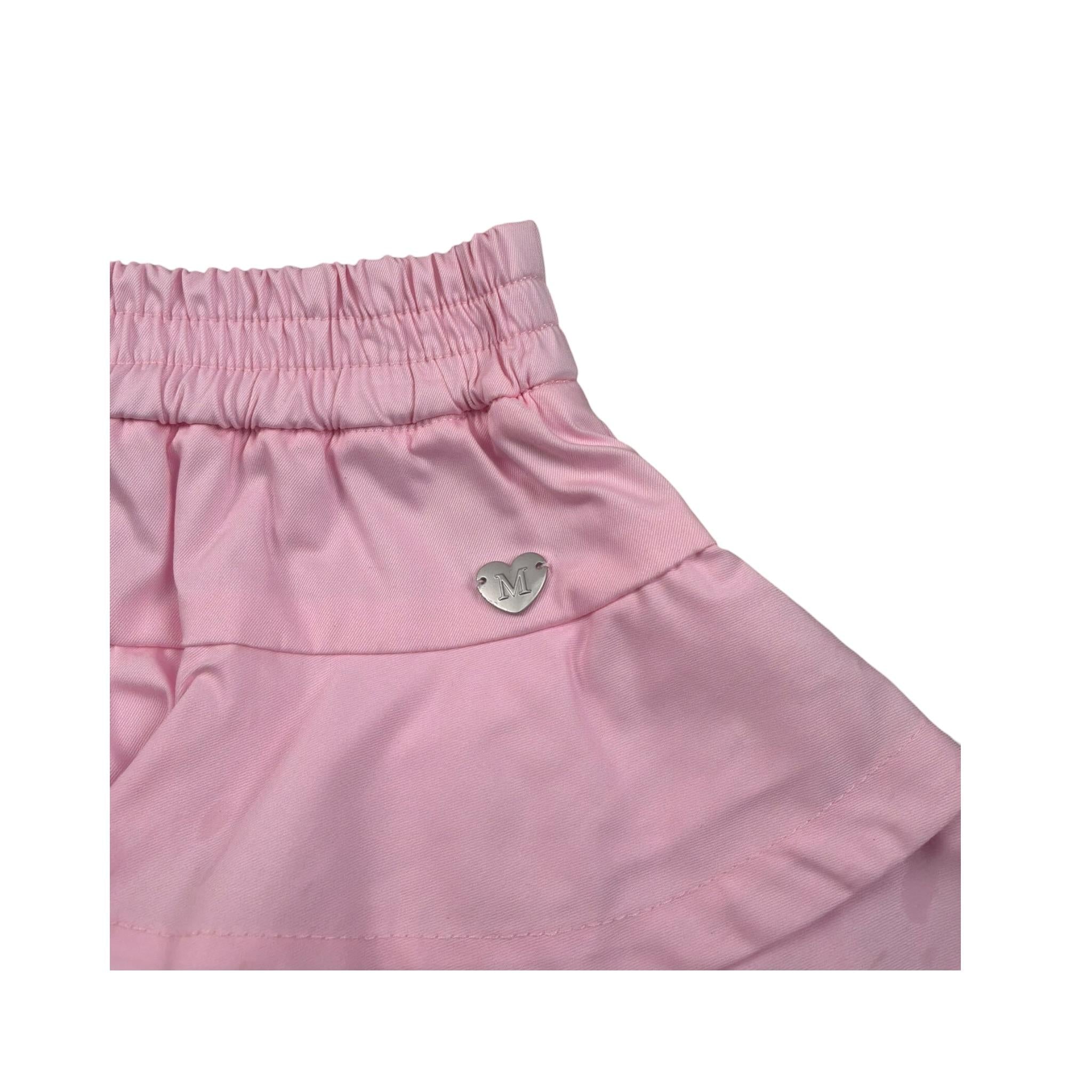 Monnalisa Gonna Tinta Unita con Balze per Bambina 17E701X ROSA MONNALISA 