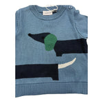 NAME.IT maglia girocollo tinta unita con bassotto Azzurro per Neonato 13231239X AZZURRO NAME.IT 