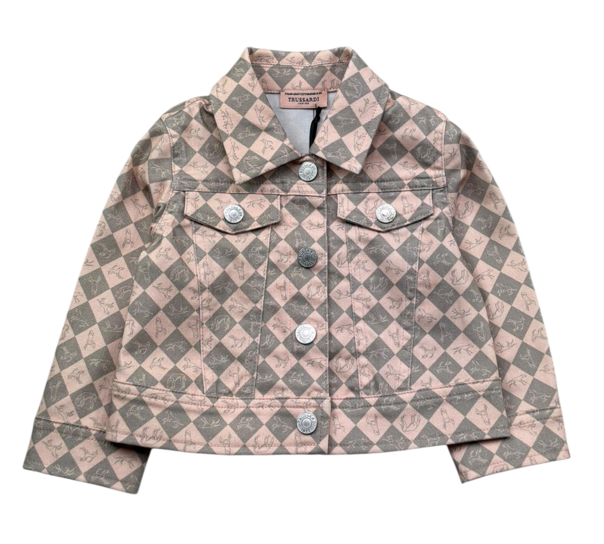 Trussardi Giubbino Fantasia Rombi Bicolore per Neonata TIP26130GC ROSA TRUSSARDI 