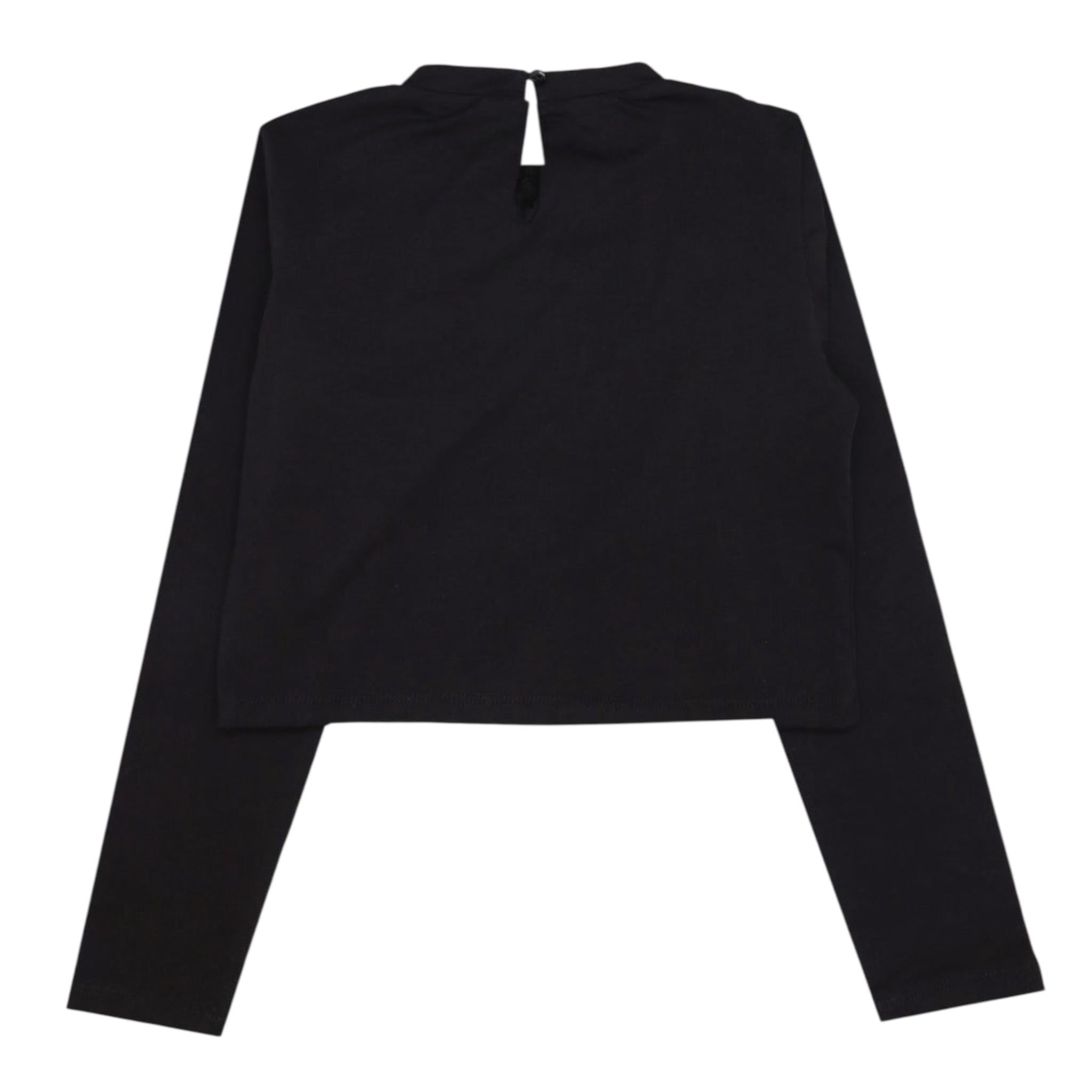 LU LU BY MISS GRANT shirt tinta unita con applicazioni Nero per Bambina KK3165 NERO LU LU BY MISS GRANT 