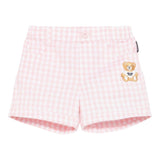 Moschino Short Fantasia Quadretti con Elastico In Vita per Neonata MMQ00R BIANCO/ROSA MOSCHINO 