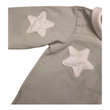 La Stupenderia Tutina Manica Lunga Tinta Unita Cn Stampe Stelle Beige Per Neonata