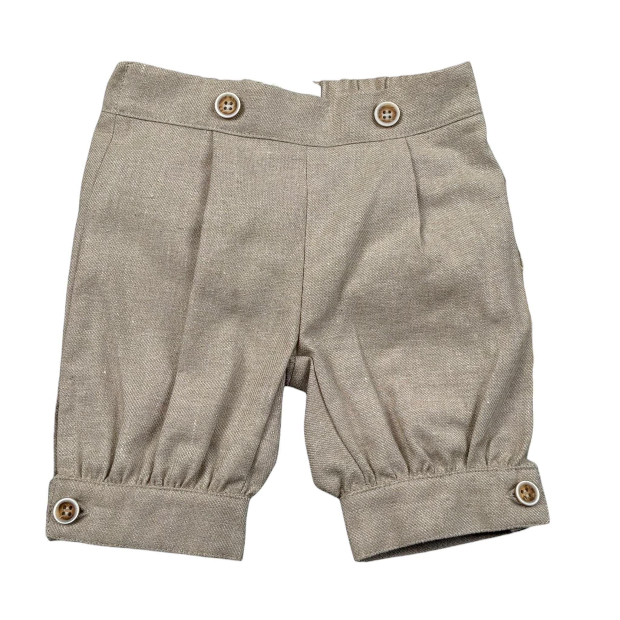 Pure Firenze Bermuda Tinta Unita con Elastico In Vita per Neonato PC03294 BEIGE PURE FIRENZE 