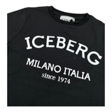 Iceberg T-Shirt Girocollo Tinta Unita con Stampa per Bambino TSICE5126JXX NERO ICEBERG 