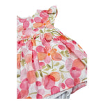 Lalalu' Pagliaccetto Tinta Unita con Stampa Fiori per Neonata PAL017P BIANCO LALALU' 