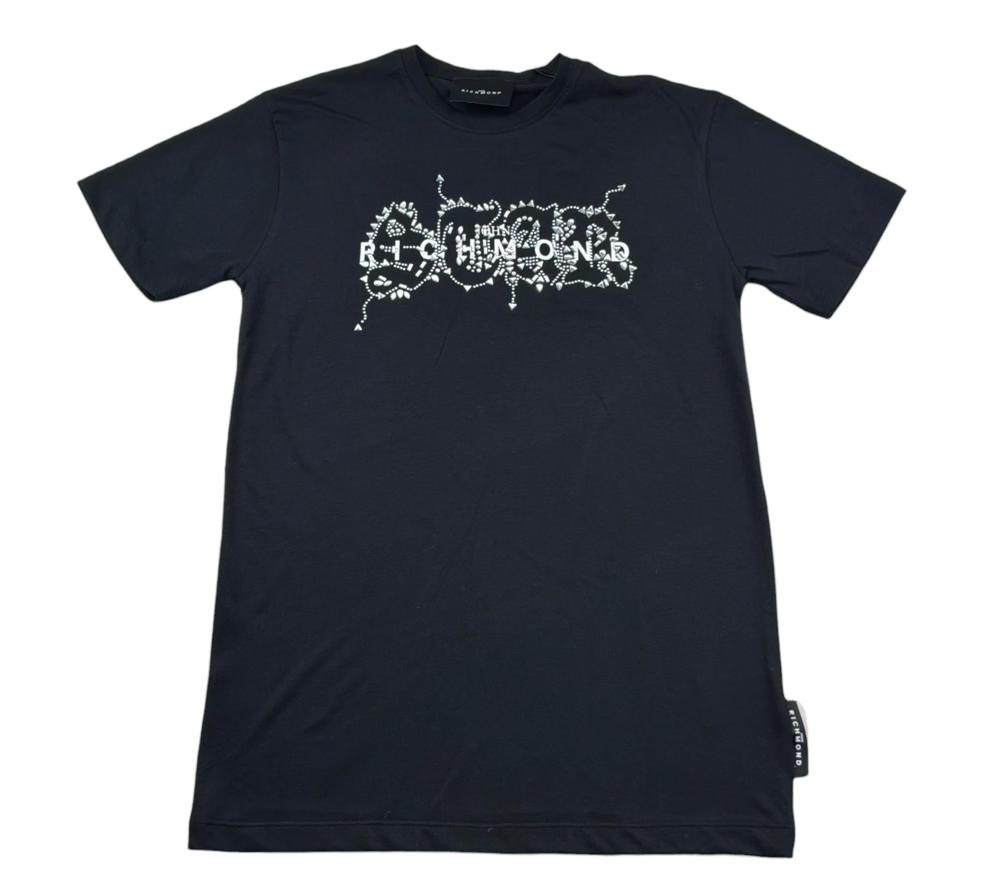 John Richmond Abito Mezza Manica Tinta Unita Brillantino per Bambina RGP26196VE NERO JOHN RICHMOND 