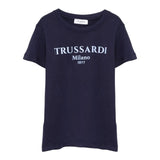 Trussardi T-Shirt Girocollo Tinta Unita con Stampa per Bambino TBP25003TSX BLU TRUSSARDI 