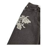 ERMANNO SCERVINO jeans tinta unita modello palazzo con ricami Grigio per Bambina SFPA003 GRIGIO ERMANNO SCERVINO 