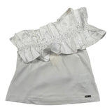 Monnalisa T-Shirt Monospalla tinta unita Bianco per Bambina 41A304 BIANCO MONNALISA 