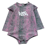 John Richmond Body Manica Lunga Fantasia Pitonata per Neonata RIP26052BD ROSA JOHN RICHMOND 