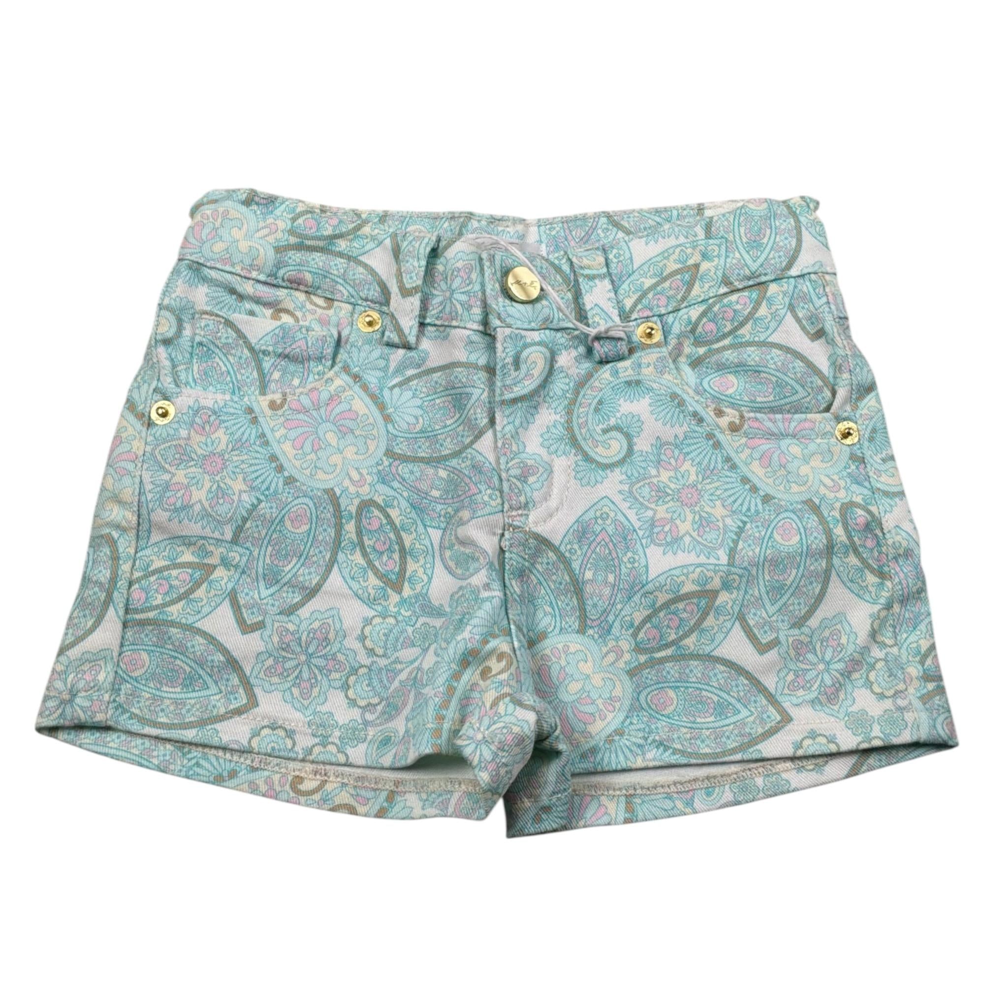 M+E' Short tinta unita con Fantasia Verde Acqua per Neonata UE1845XX VERDE ACQUA M+E' 