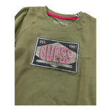 GUESS shirt girocollo tinta unita con stampa Verde per Neonata N4YI18K8HM4N VERDE GUESS 