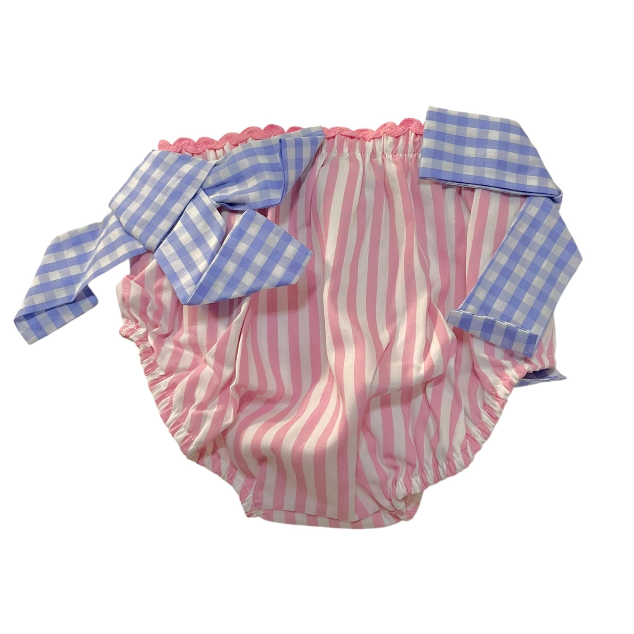 Saint Barth Costume Modello Slip Tinta Unita con Fantasia A Righe per Neonata RAINBOW BIANCO SAINT BARTH 