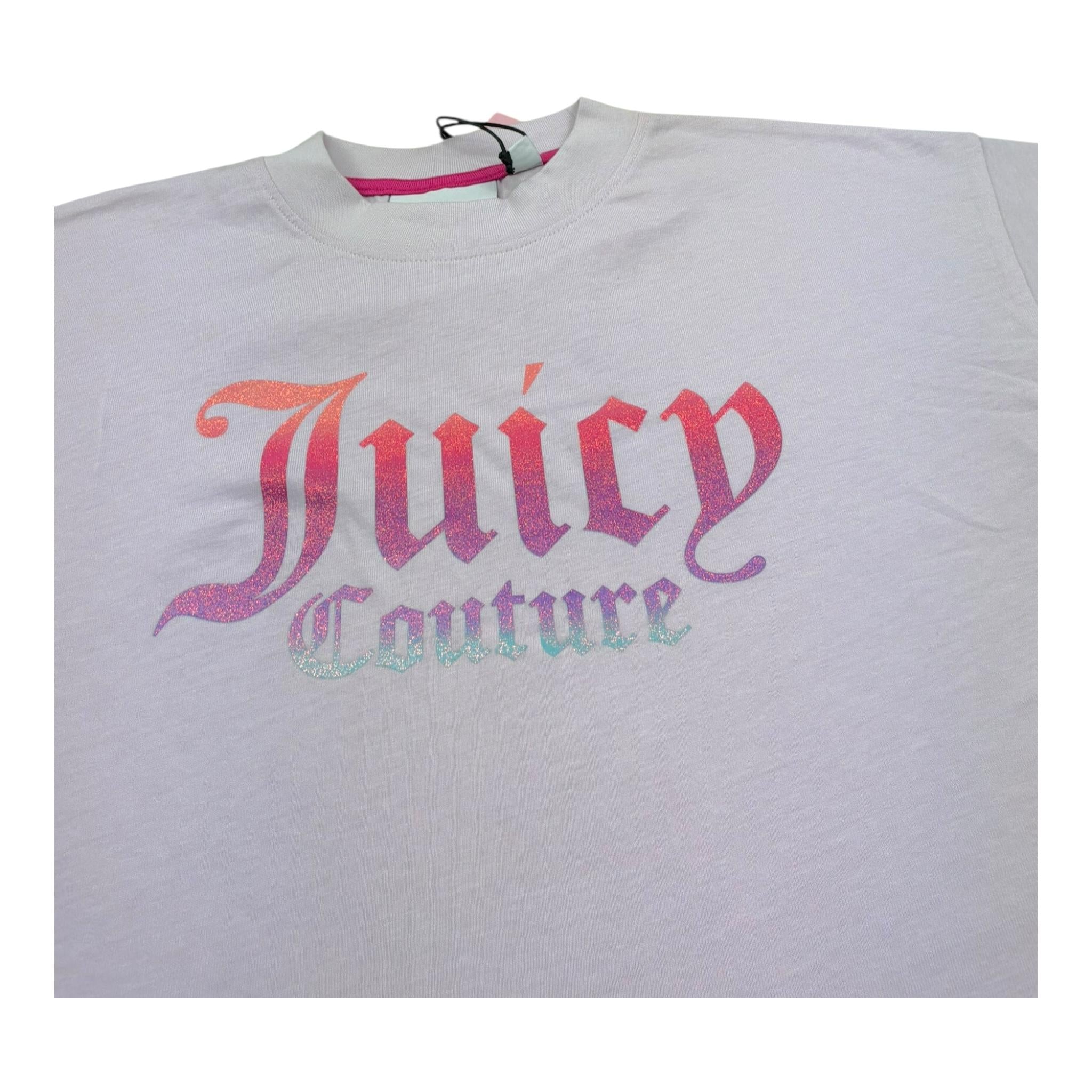 Juicy Couture T-Shirt Girocollo Tinta Unita con Stampa per Bambina JBX6549 ROSA JUICY COUTURE 