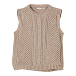 ZHOE & TOBIAH gilet in maglia tinta unita Beige per Bambino WL3 BEIGE ZHOE & TOBIAH 