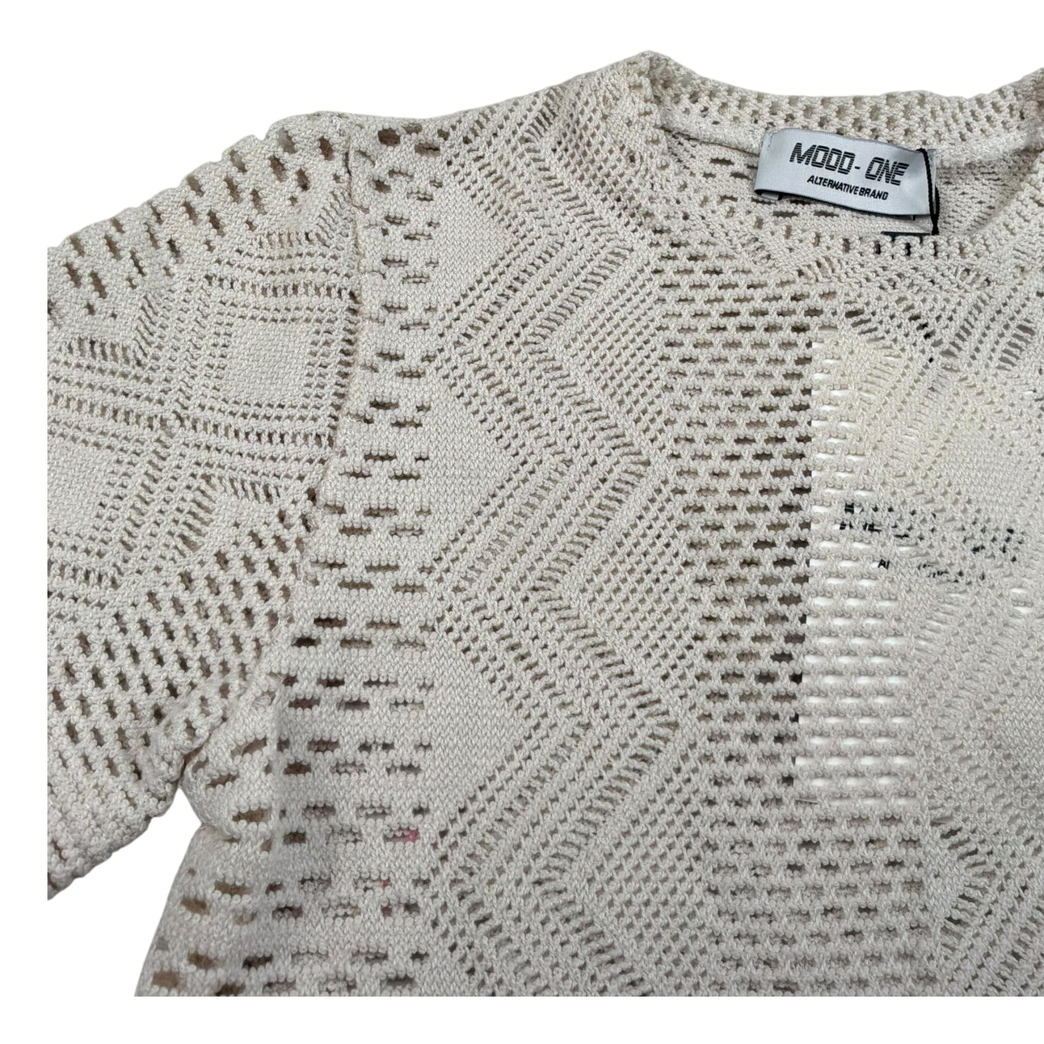 Mood_One T-Shirt Girocollo Tinta Unita con Trafori per Bambino TSHIRT02 BEIGE MOOD_ONE 