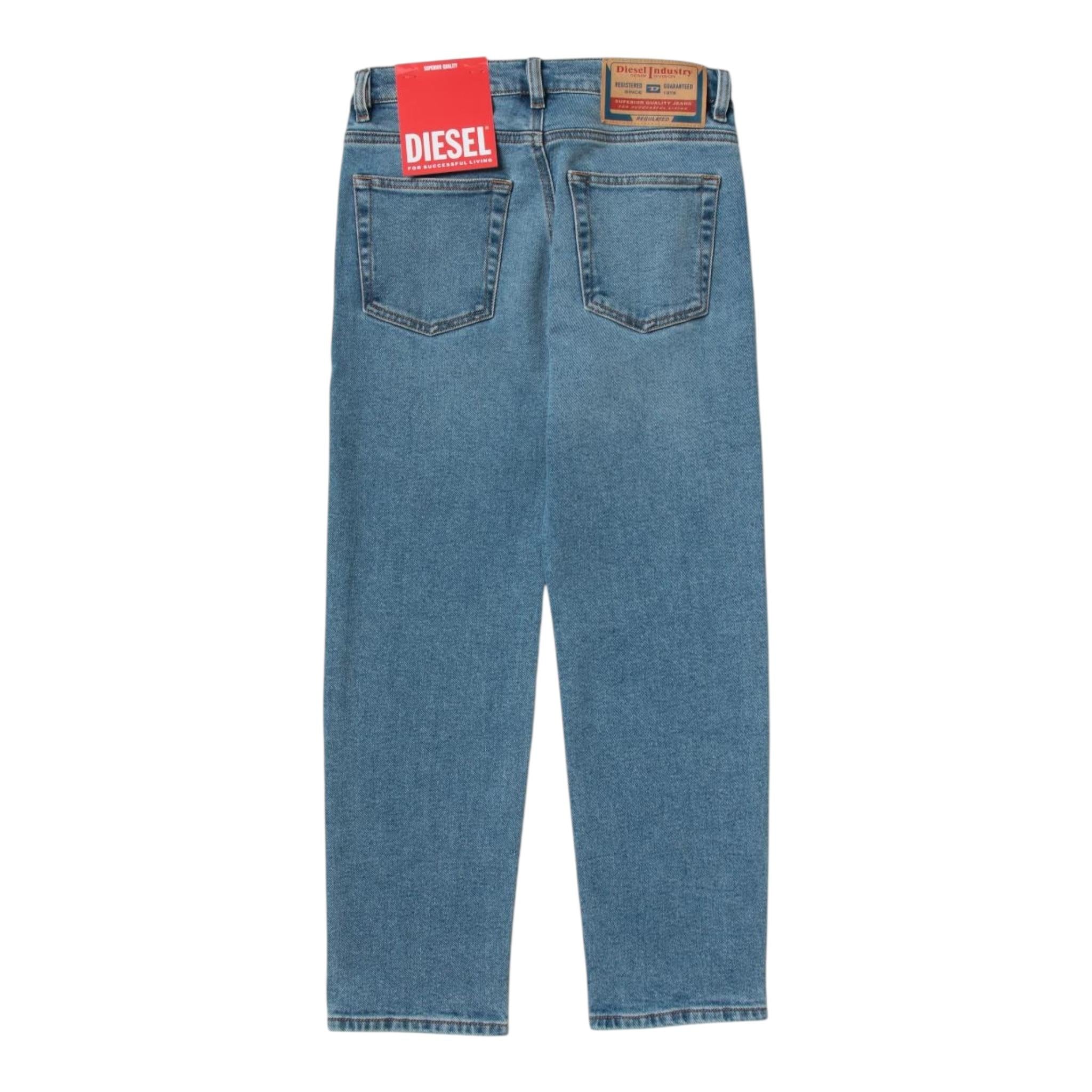 Diesel Jeans Tinta Unita con Girovita Regolabile per Bambino J00808 AZZURRO DIESEL 