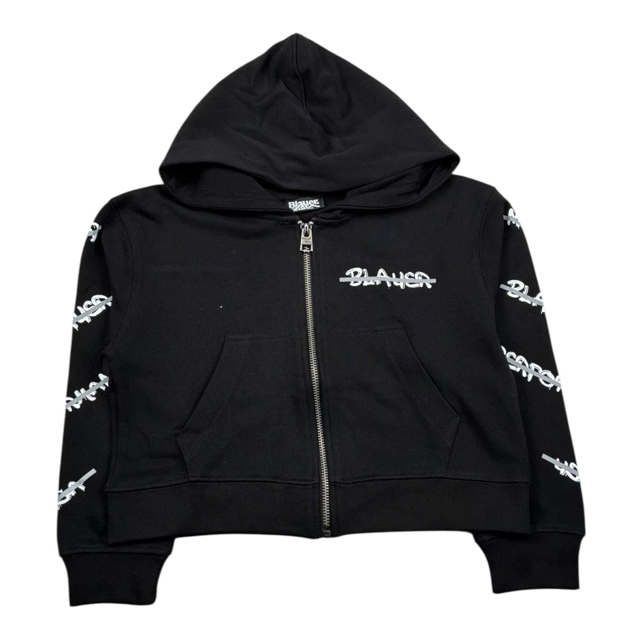 Blauer Felpa con Zip E Cappuccio Tinta Unita con Stampe per Neonata 25SBLGF02547N NERO BLAUER 