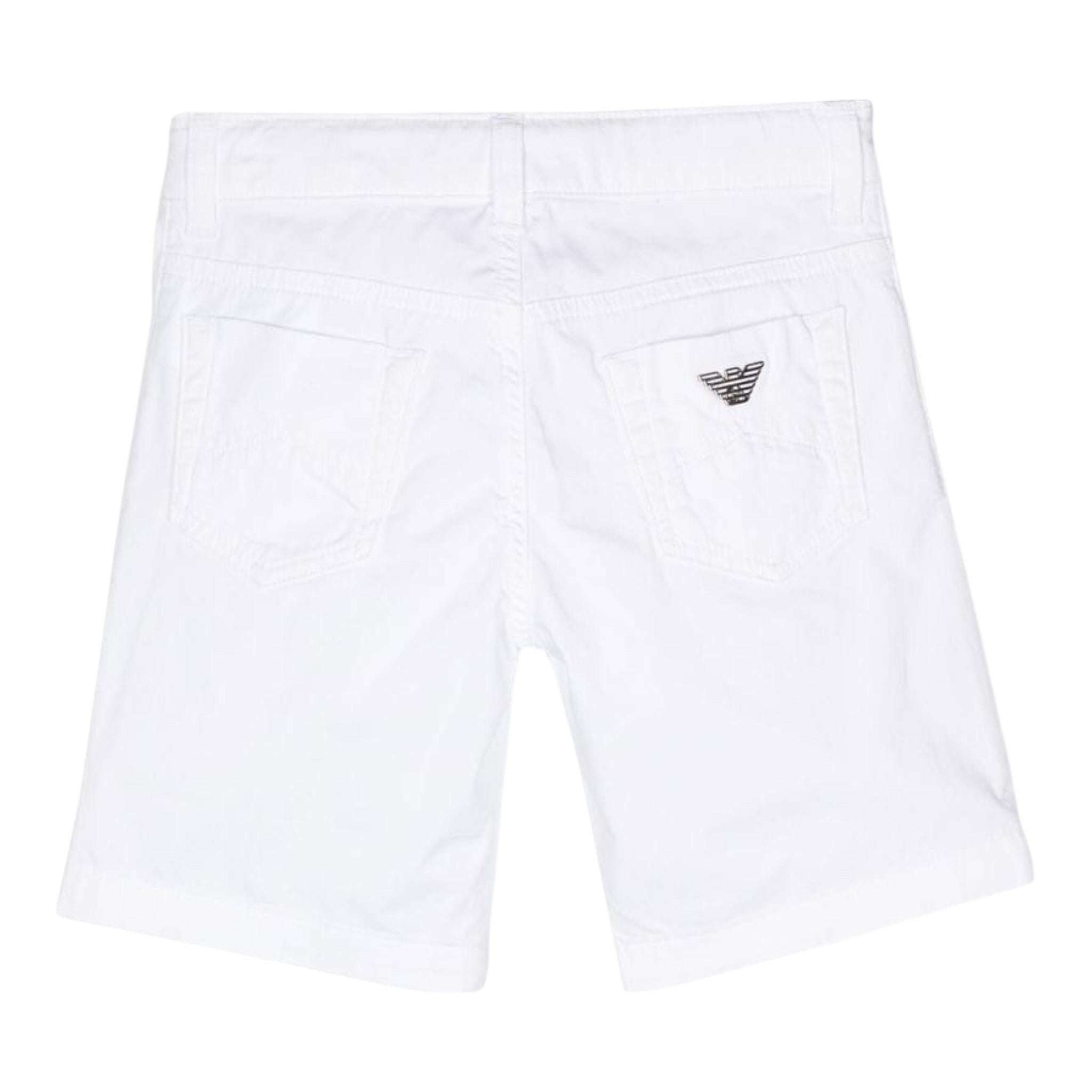 Emporio Armani Bermuda Tinta Unita con 5 Tasche per Bambino 8N4S01X BIANCO EMPORIO ARMANI 