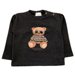 NANAN shirt girocollo tinta unita con stampa in contrasto Nero per Bambino I2423818NJ NERO NANAN 