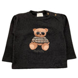 NANAN shirt girocollo tinta unita con stampa in contrasto Nero per Bambino I2423818NJ NERO NANAN 