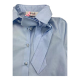 Vicolo Camicia Manica Lunga Tinta Unita Azzurro Per Bambina