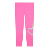 BillIEBLUSH leggins tinta unita con stampe cuori Rosa fluo per Bambina U20443 ROSA FLUO BillIEBLUSH 