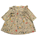 Name.It Abito Manica Lunga Tinta Unita Fantasia Floreale Beige Per Bambina