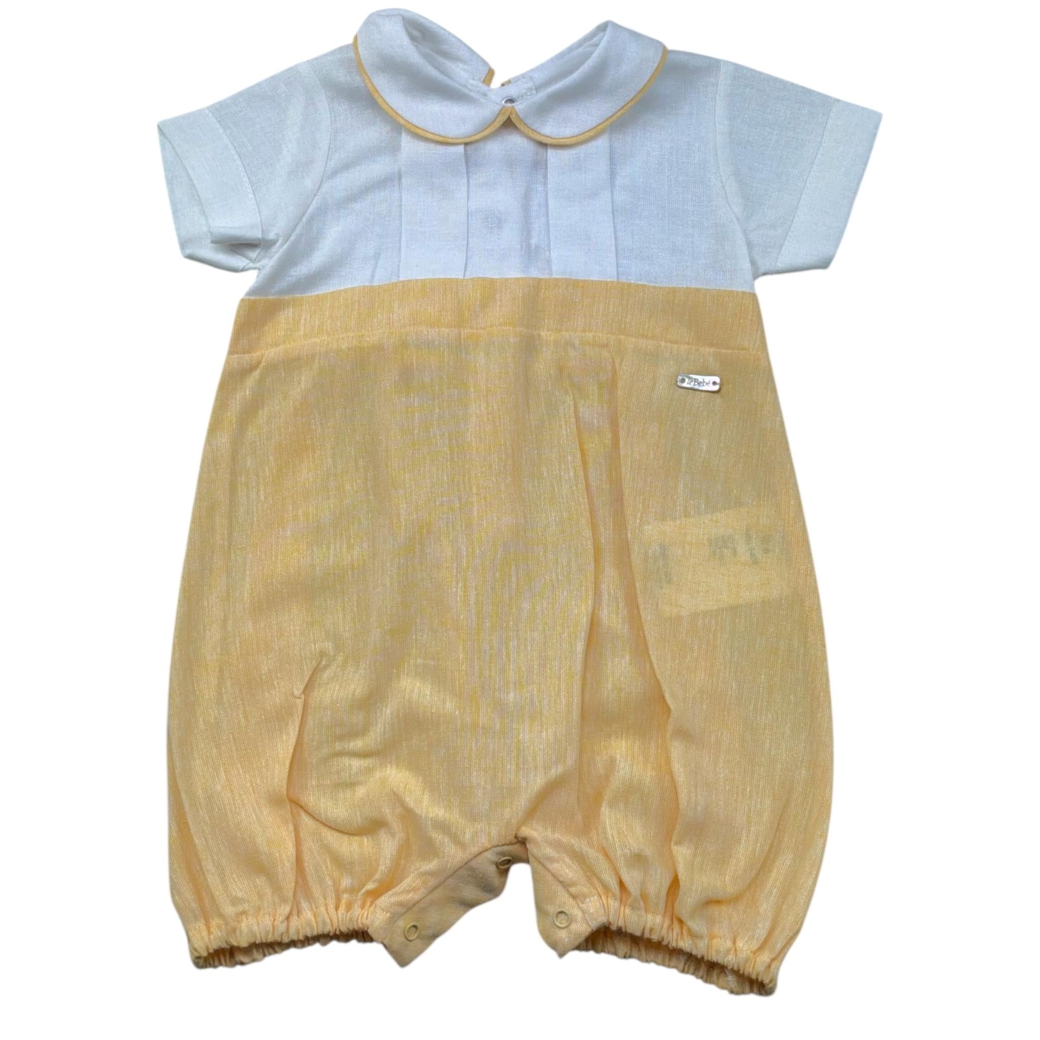 Le Bebe' Pagliaccetto Mezza Manica Bicolore per Neonato LBB5408 BIANCO/GIALLO LE BEBE' 