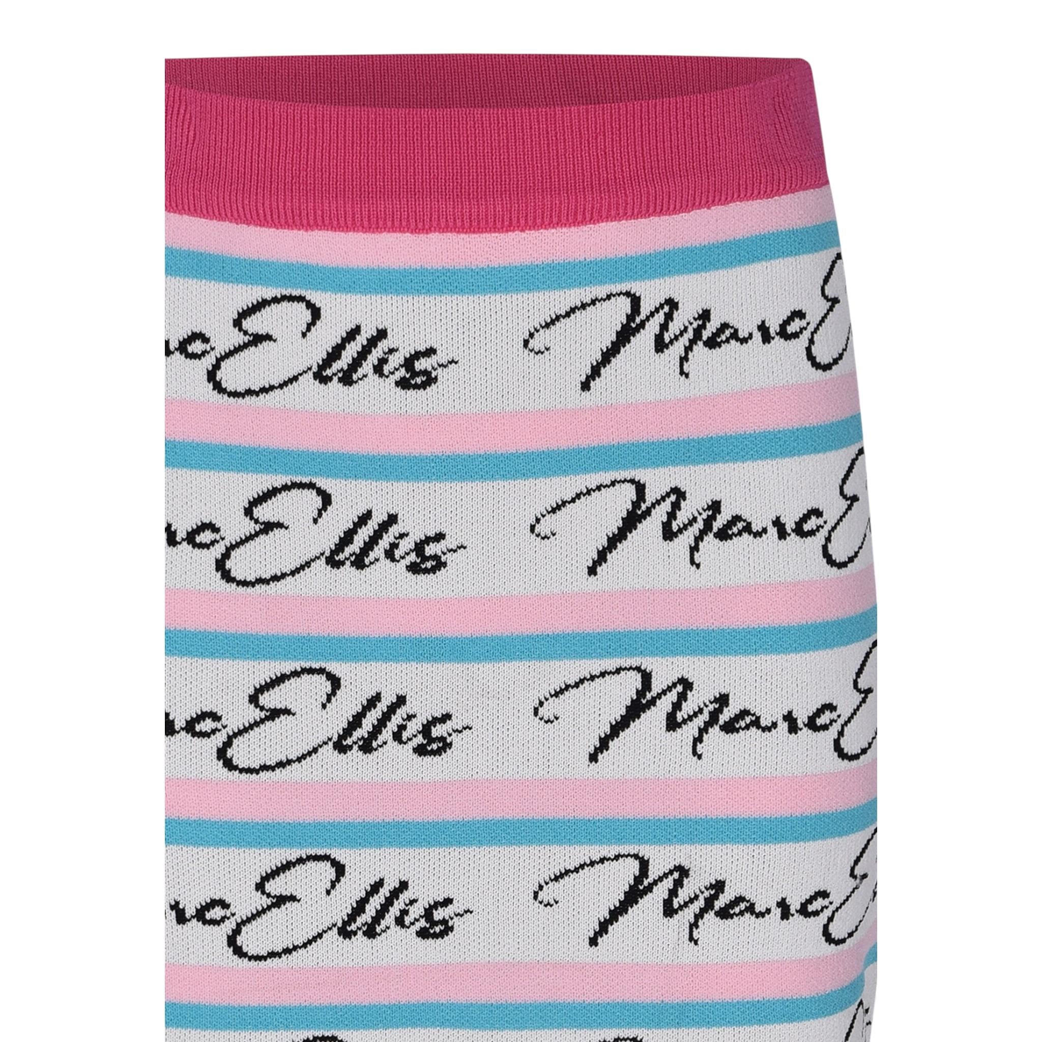 Marc Ellis Gonna tinta unita con Stampa Bianco per Bambina JMJSK01202X BIANCO MARC ELLIS 