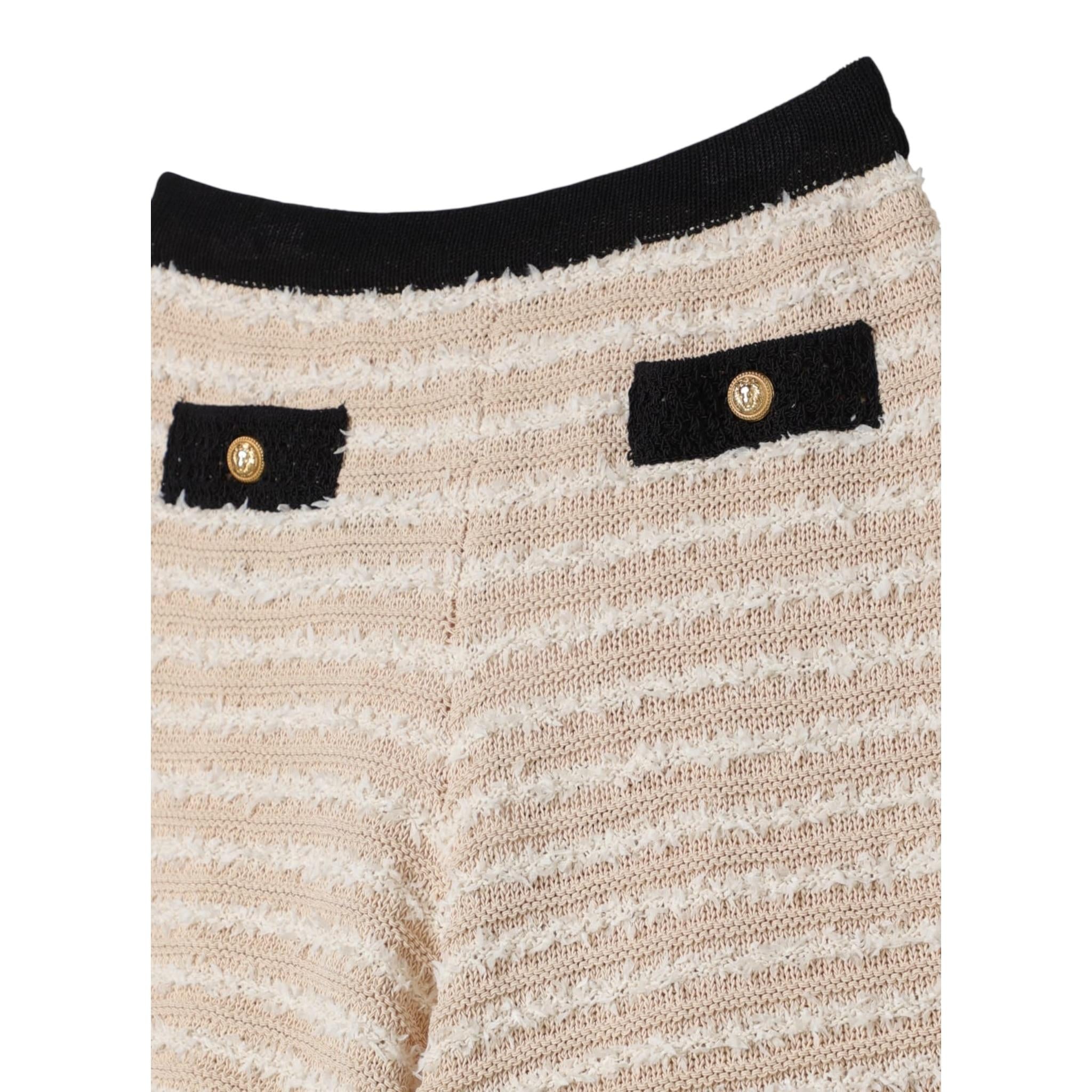 Balmain Short tinta unita con Profili In Contrasto Beige per Bambina BU6A49 BEIGE BALMAIN 
