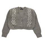 RELISH cardigan tinta unita con stampa Grigio per Bambina RGA2402114002 GRIGIO RELISH 