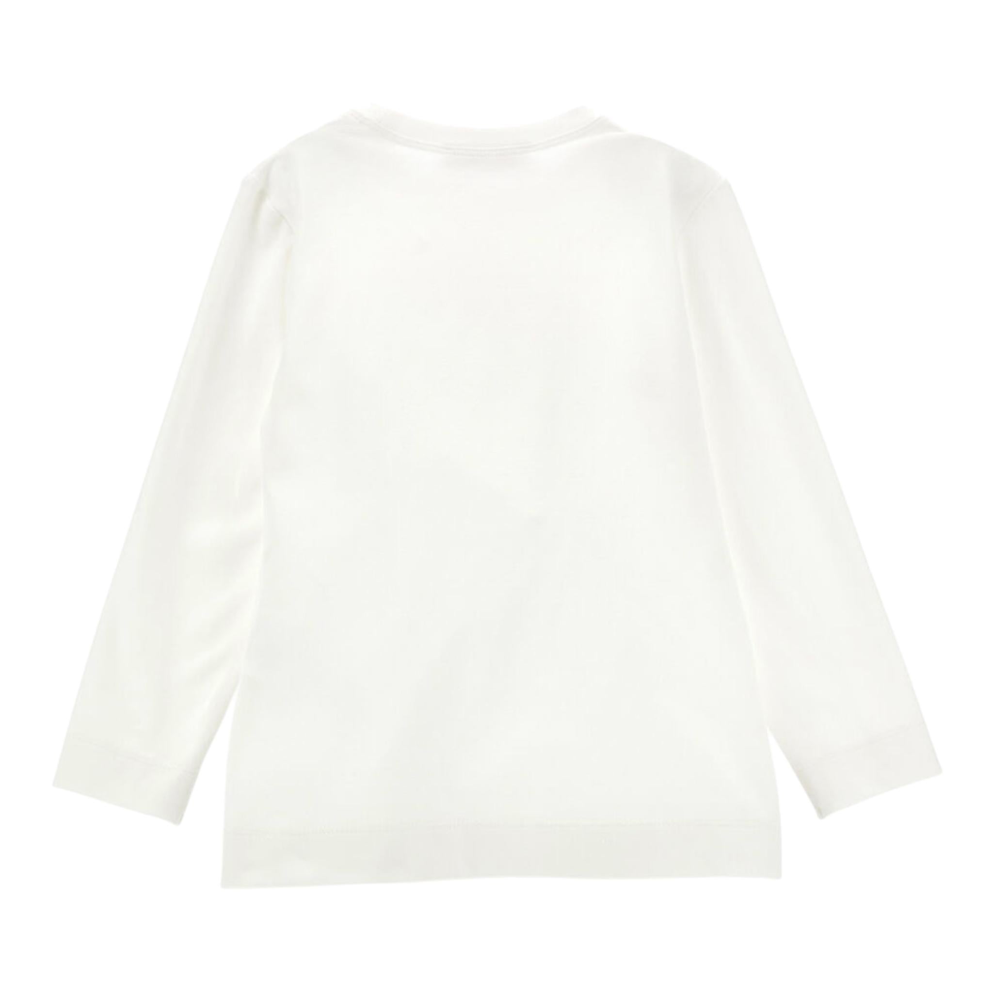 Monnalisa Shirt Girocollo Tinta Unita con Stampa per Bambina 19D632 BIANCO MONNALISA 