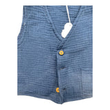 Lalalu' Gilet Tinta Unita Con Bottoni Blu Per Bambino