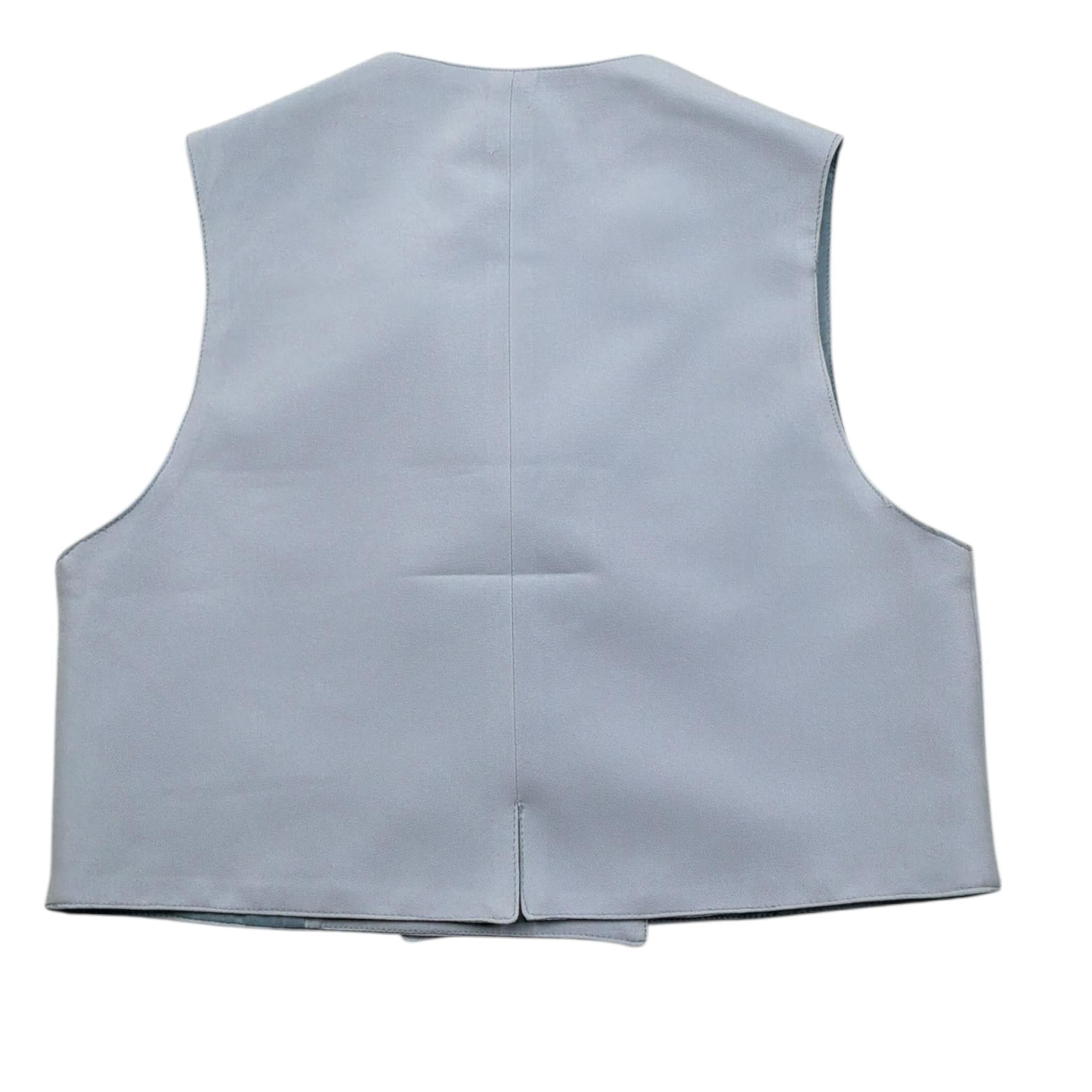 Vicolo Gilet tinta unita con Bottoni Azzurro per Bambina 3146B00090X AZZURRO VICOLO 