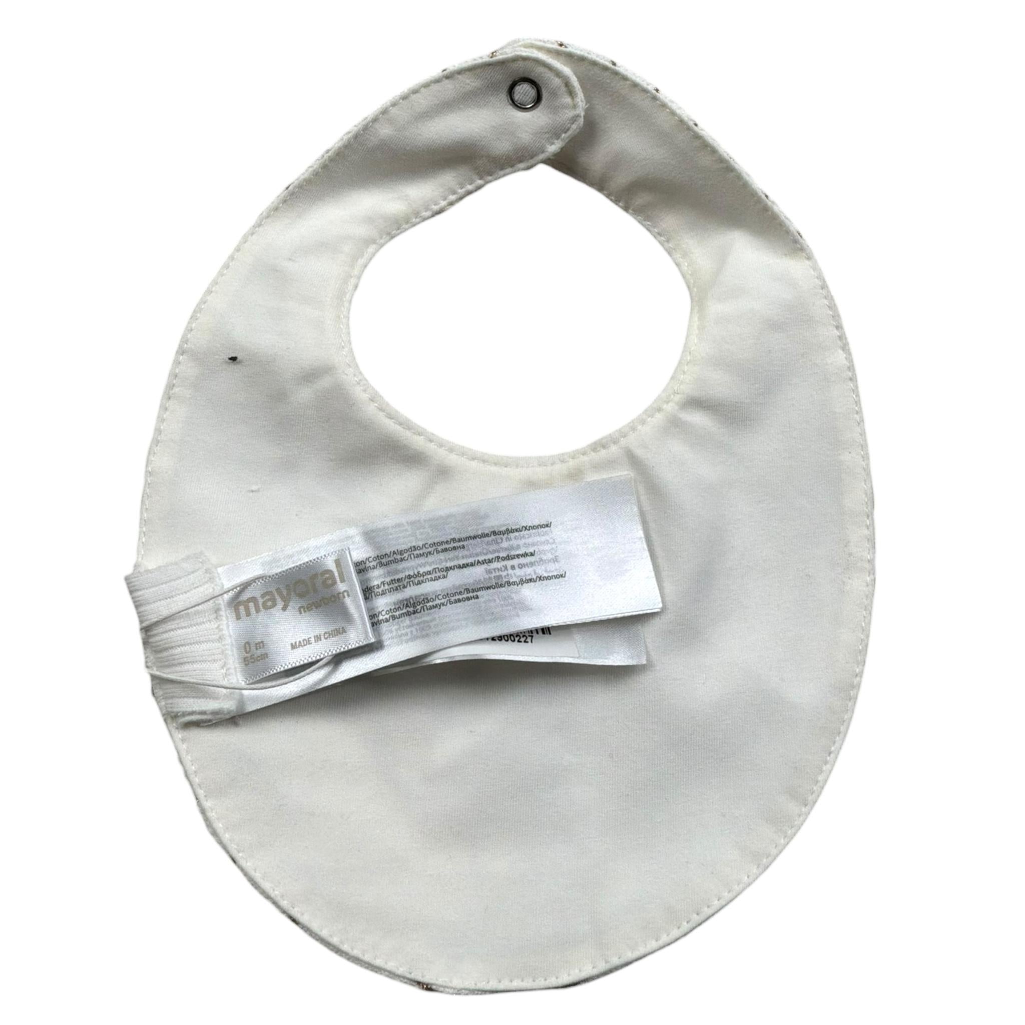 Mayoral Bavetta Tinta Unita Fantasia A Righe per Neonata 9098 PANNA MAYORAL 