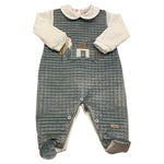 MARLU' tutina manica lunga bicolore in ciniglia Bianco/azzurro per Neonato IB6914 BIANCO/AZZURRO MARLU' 