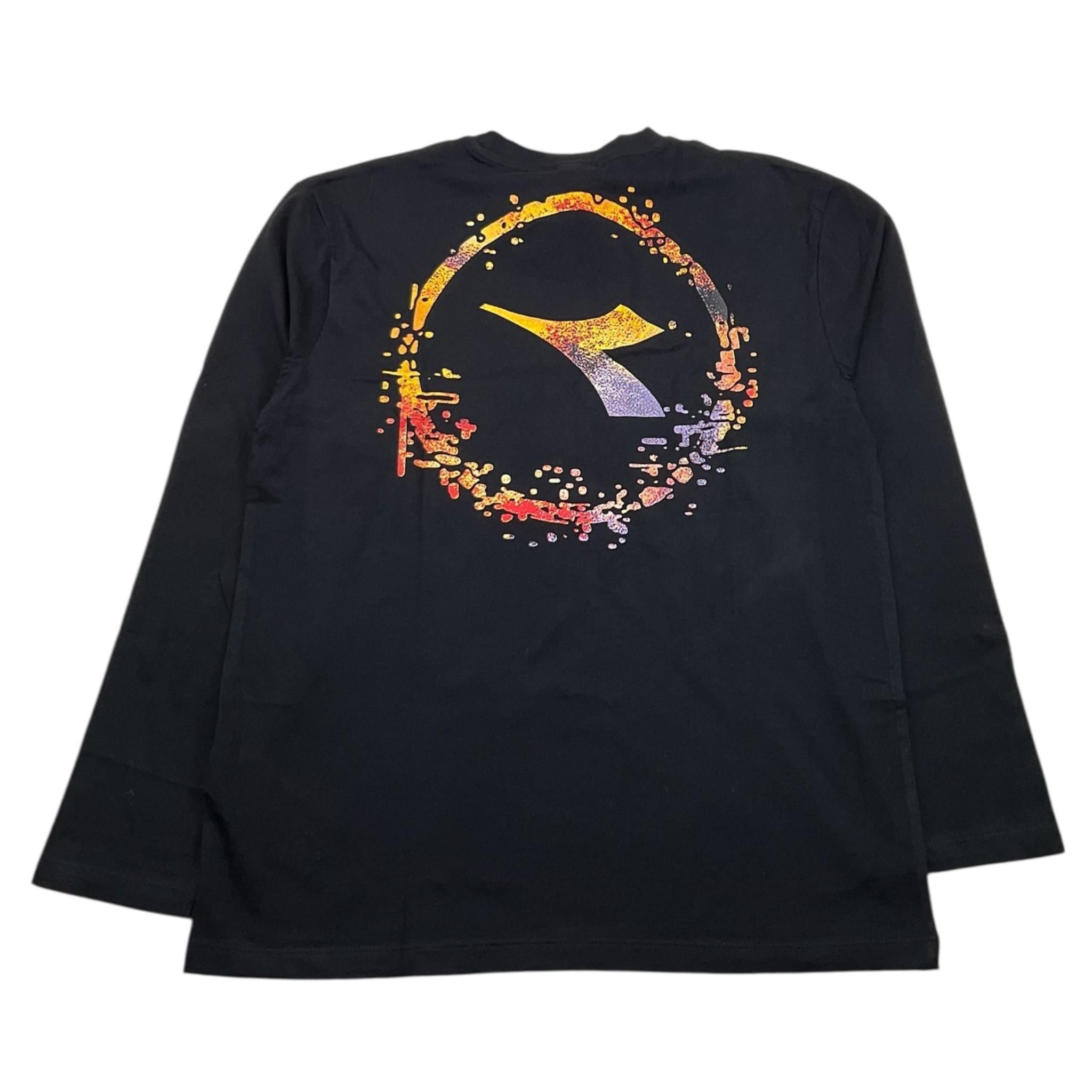 DIADORA shirt girocollo tinta unita con stampa Nero per Bambino F4DIJBTH032 NERO DIADORA 