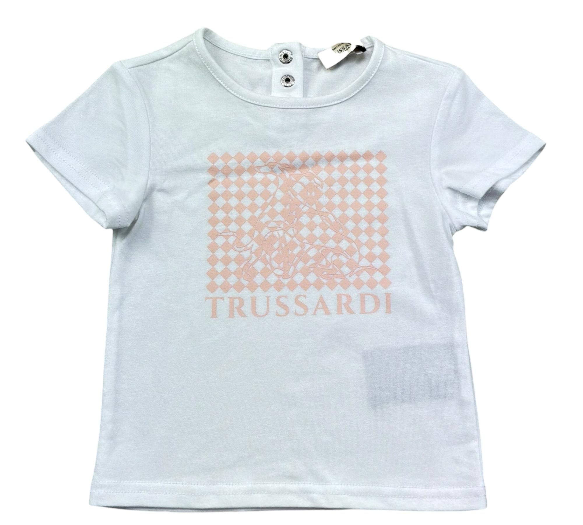 Trussardi T-Shirt Girocollo Tinta Unita con Stampa per Neonata TIP26134TS BIANCO TRUSSARDI 