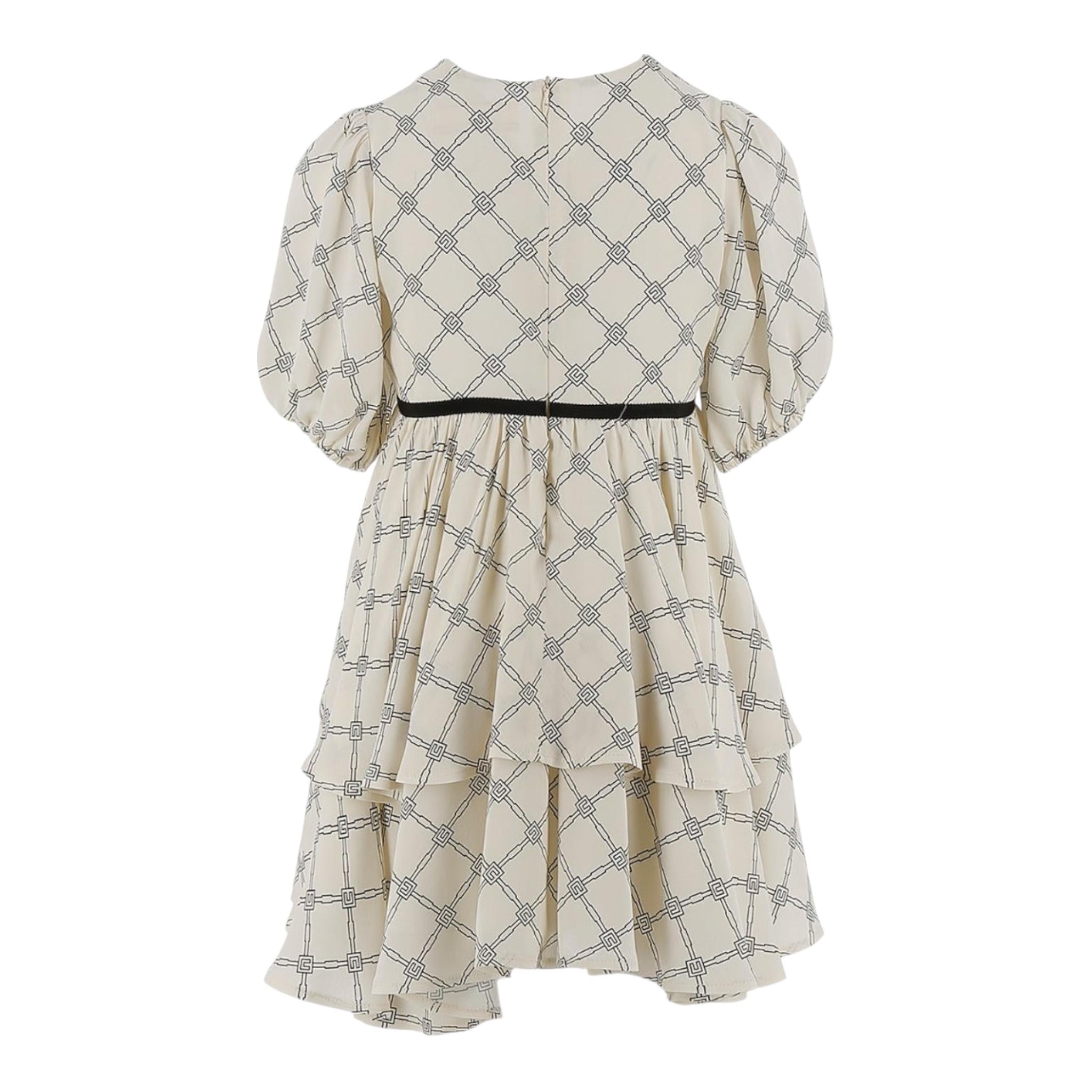 Elisabetta Franchi Abito Mezza Manica Tinta Unita Logato per Bambina EFAB598 PANNA ELISABETTA FRANCHI 