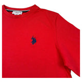 U.S. Polo Assn T-Shirt Girocollo Tinta Unita con Logo per Bambino US41554J ROSSO U.S. POLO ASSN 