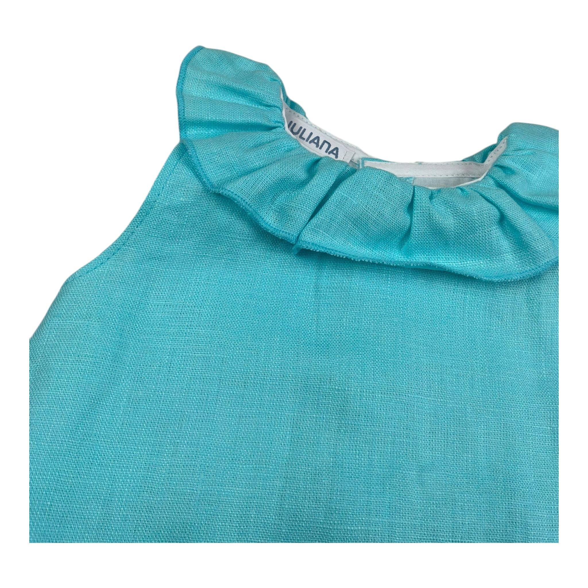 Juliana Completo 2 Pezzi Camicia-Culotte Tinta Unita per Neonata 25098 TURCHESE JULIANA 