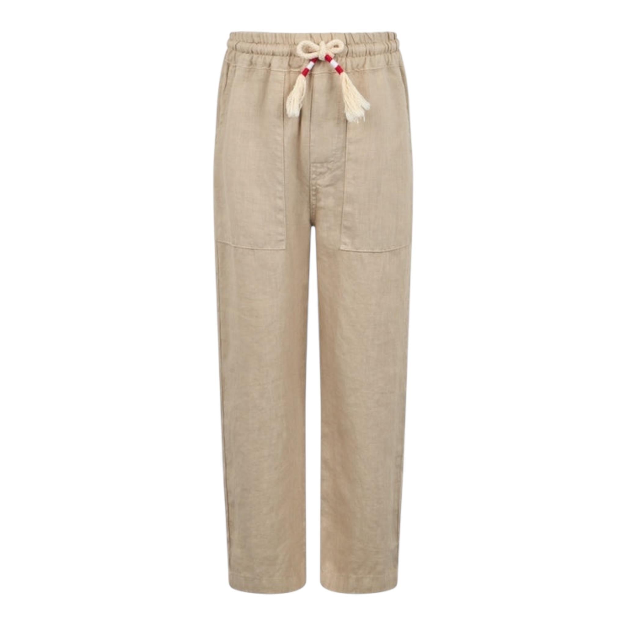 Saint Barth Pantalone Tinta Unita con Elastico In Vita per Neonato CALAIS BEIGE SAINT BARTH 