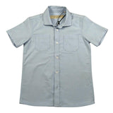 Trussardi Camicia Mezza Manica Tinta Unita con Taschino per Bambino TBP26056CA AZZURRO TRUSSARDI 