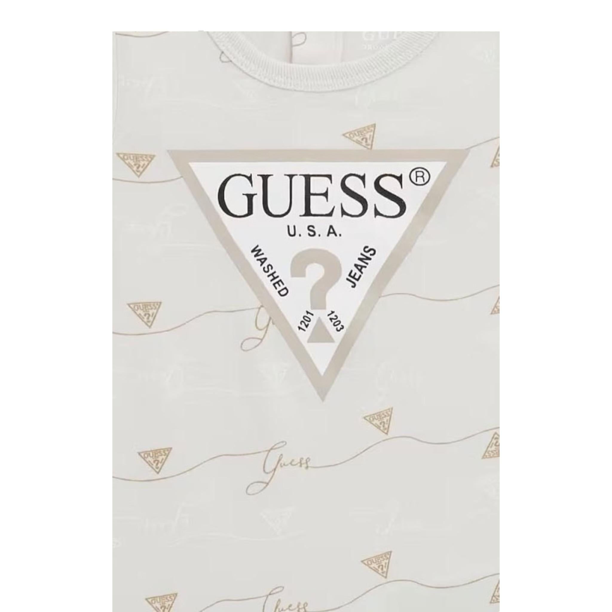 Guess Pagliaccetto Tinta Unita con Stampa per Neonata H5GW00K6YW1 PANNA GUESS 