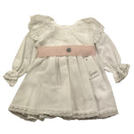 GRANLEI abito manica lunga tinta unita con cinturino in contrasto Bianco per Neonata 224106 BIANCO GRANLEI 