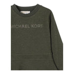MICHAEL KORS abito girocollo tinta unita con sampa Verde per Bambina R30166 VERDE MICHAEL KORS 